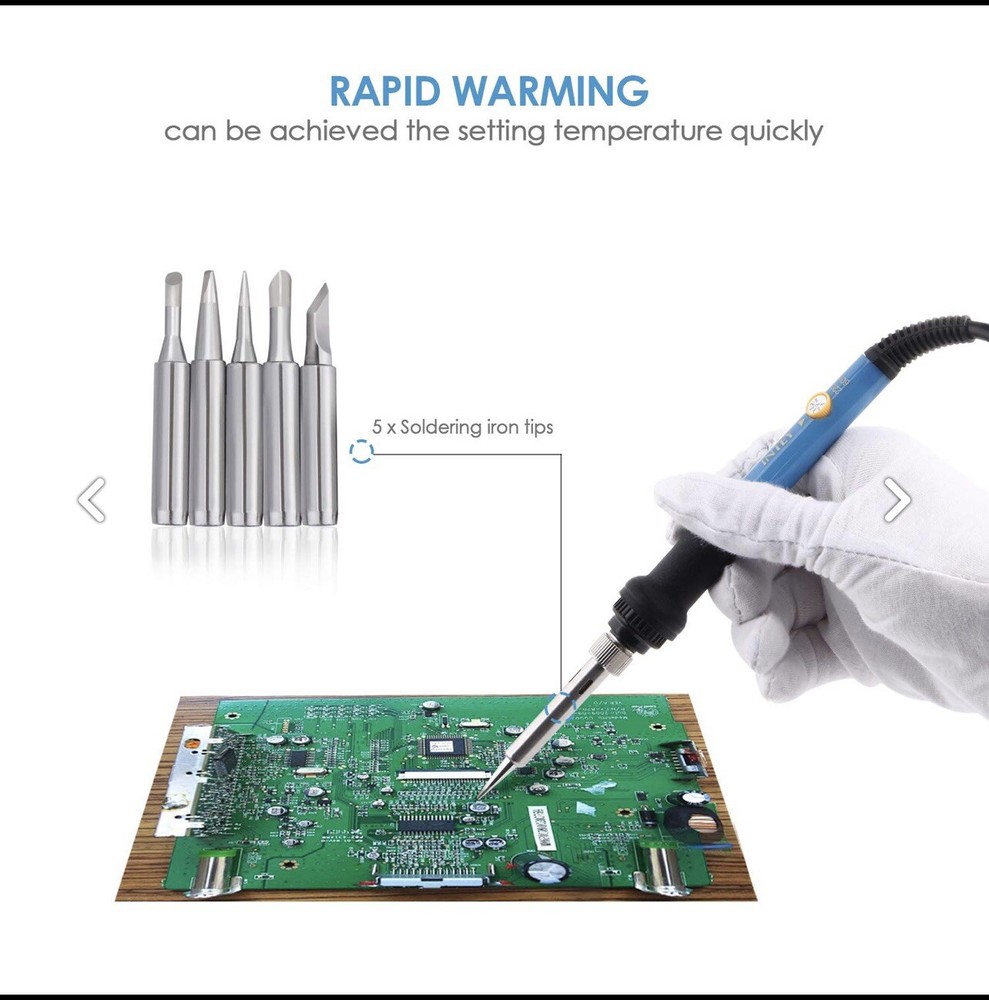 INTEY 60W Soldering Iron Kit Adjustable Temp Fast Heat Tool Set