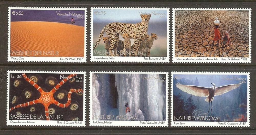 U.N. 2005 MNH Natures Wisdom From All 3 Offices
