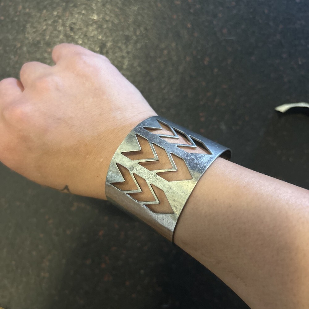 Vintage Silver Cut Out Cuff Adjustable