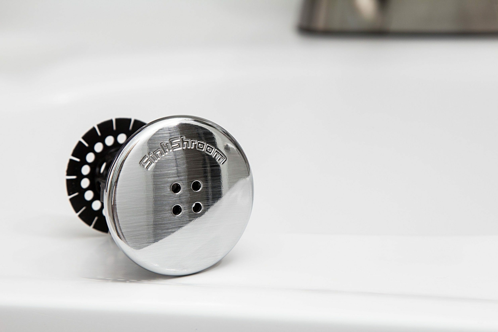 SinkShroom® Black Ultimate Hair Catcher Snare Strainer for Sink by TubShroom