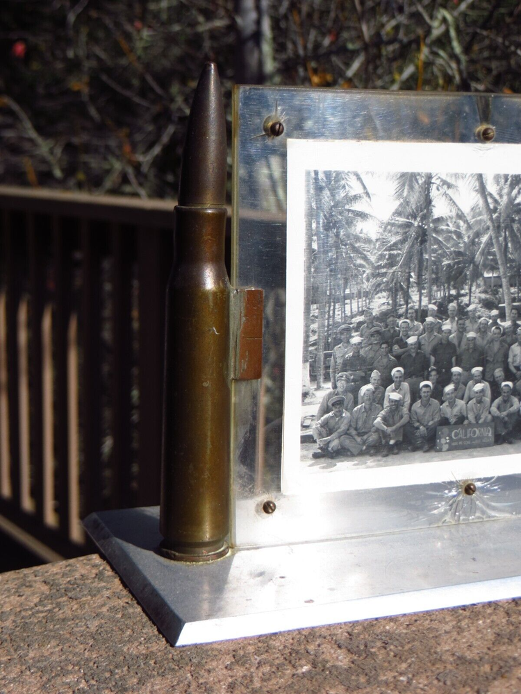 WW2 USN US Navy Souvenir Trench Art Photograph Picture Frame