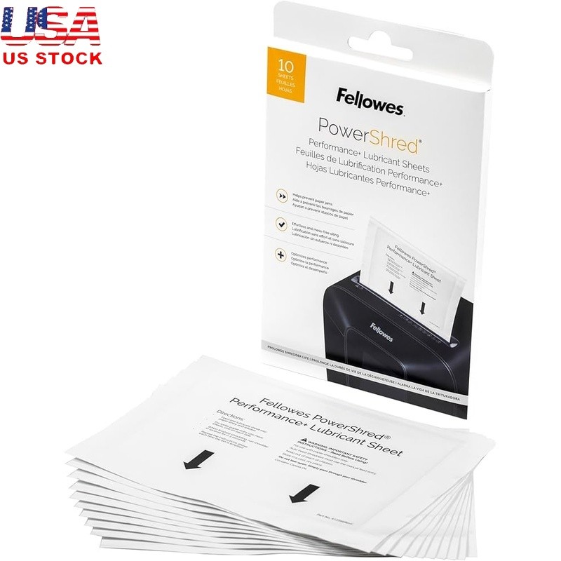 Shredder Lubricant Sheets 10 Pack Prevent Jams Optimize Performance Easy Use