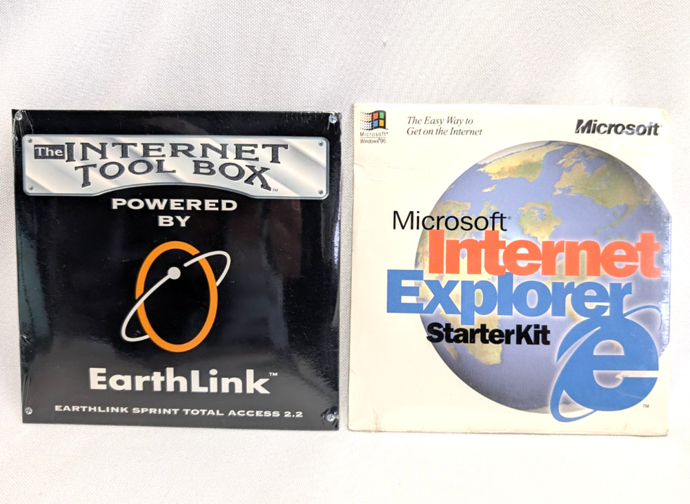 Vintage Internet Tool Box EARTHLINK & MICROSOFT Explorer Starter Kit CD ROMs