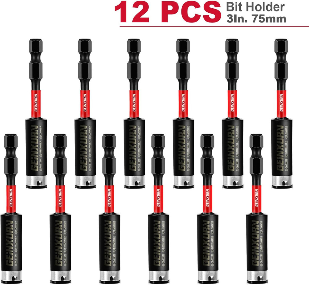 12PACK Impact Magnetic Screwdriver Bit Holders, 3Inches Extension Socket Drill B