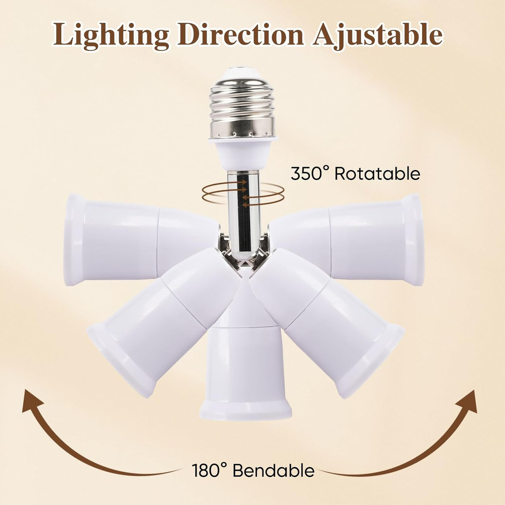 3 Pack Light Socket Extender, E26/E27 4.5 Inch Light Socket Extension, Vertical