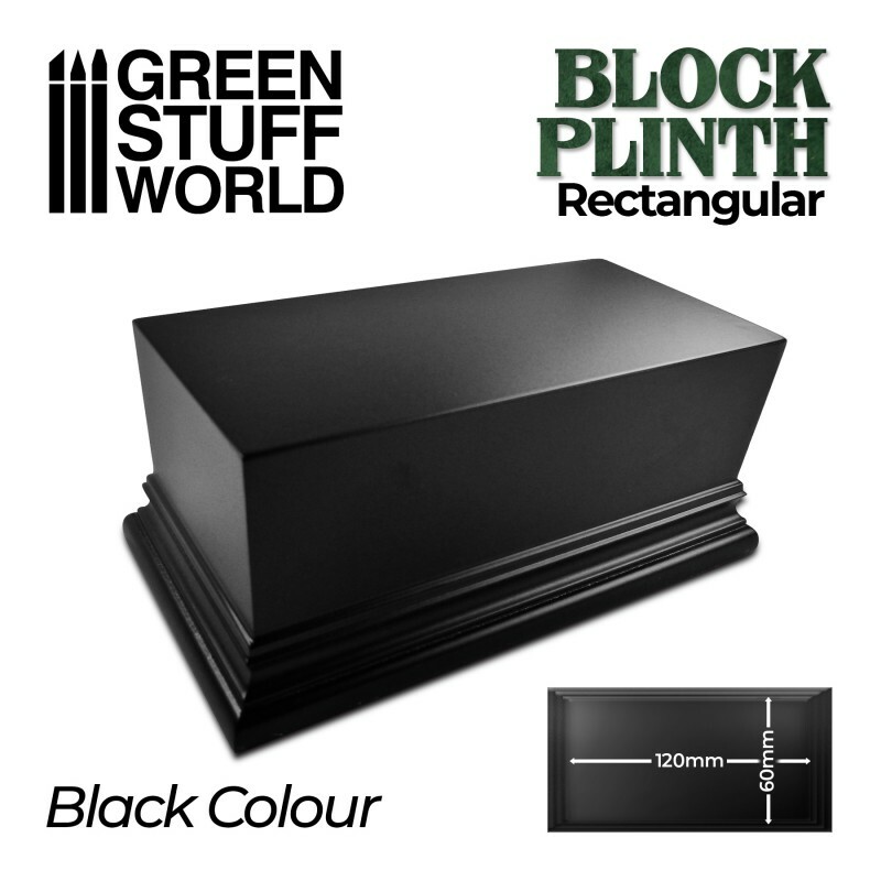 Rectangular Top Display Plinth 12x6cm - Black figures exhibition
