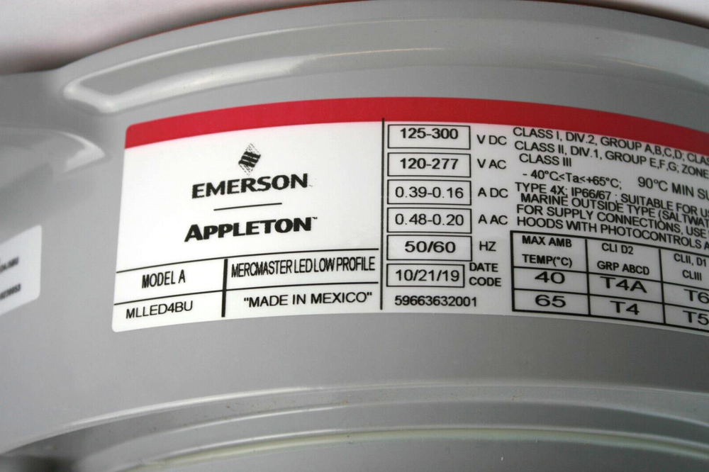 Emerson Appleton MLLED4BU Model A Mercmaster LED Low Profile 4K Lumen Driver HSG