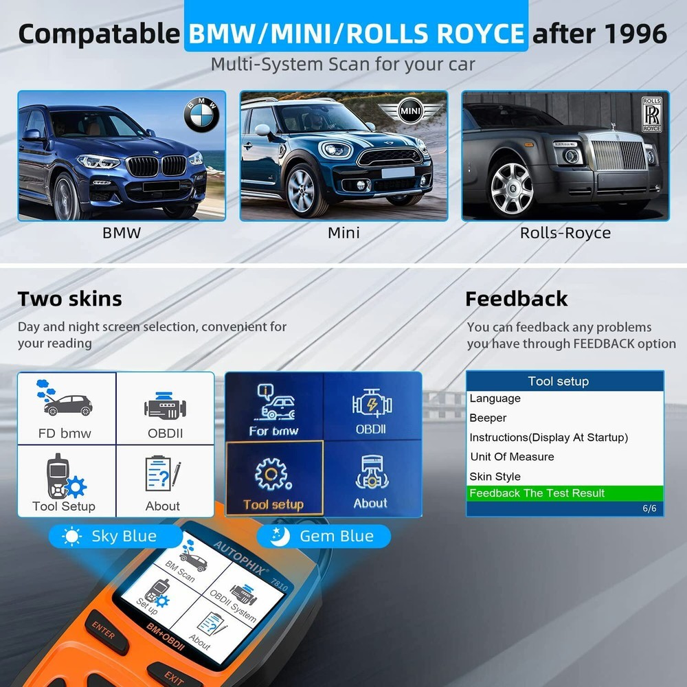 For BMW Full System OBD2 Scanner Car Code Reader Automotive Diagnostic Scan Tool