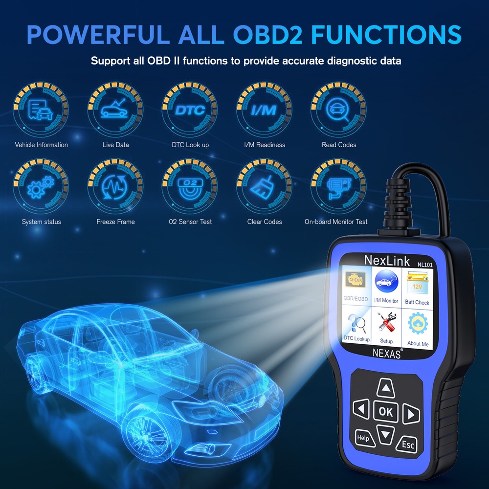 NEXAS NL101 OBD2 Scanner Auto OBD2 Diagnostic Tool Professional Engine Check