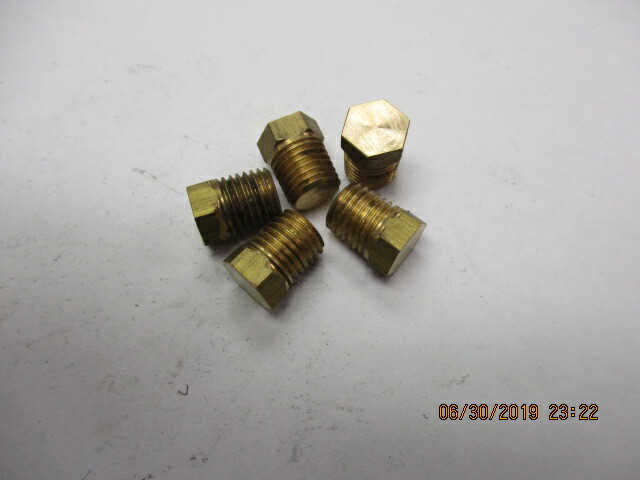 (5) Pieces  1/16" NPT Brass Pipe Plug 5/16" Hex Type.