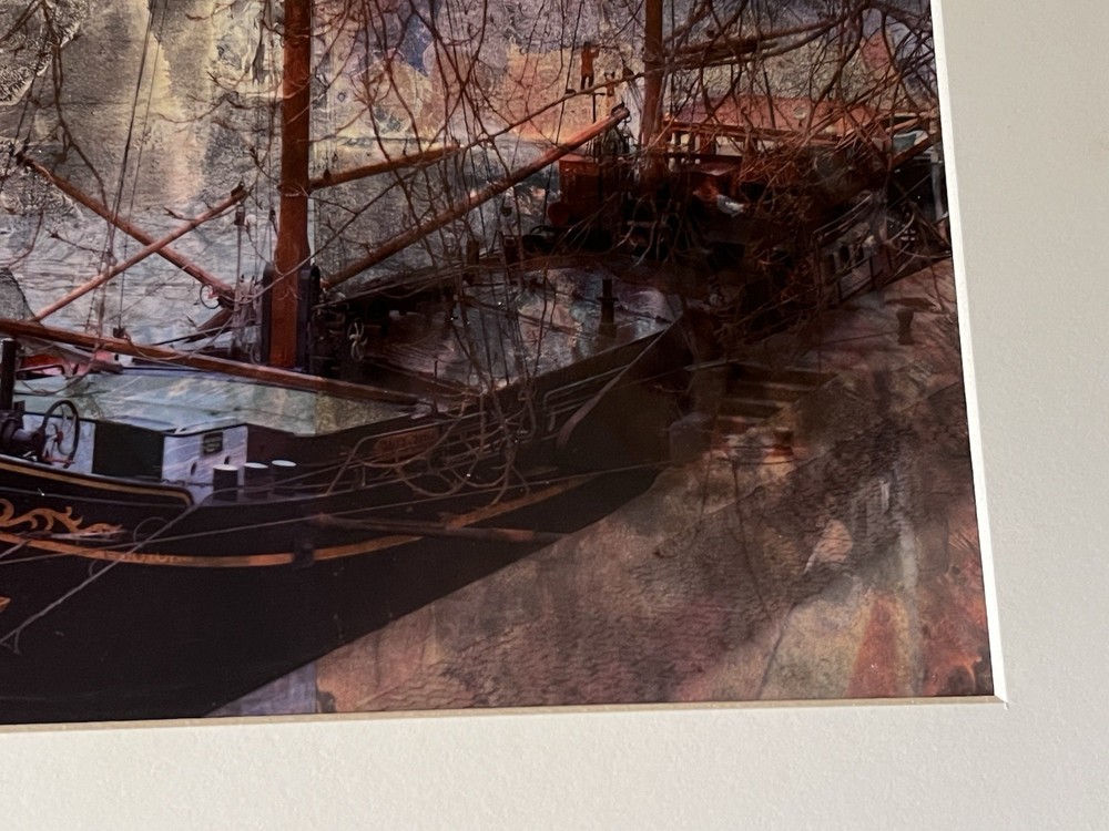 14 X 11 Mixed Media Artwork In White Border Theme: Ship