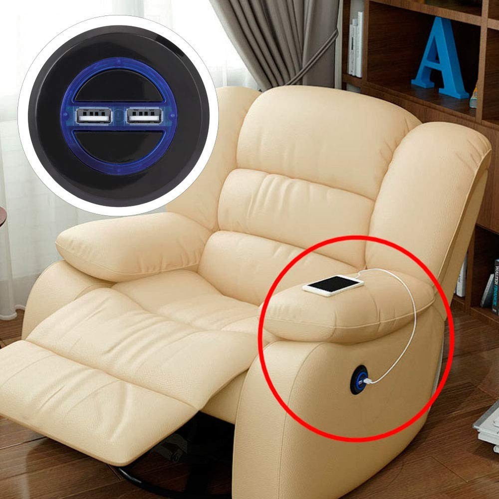 Power Recliner Switch, Lift Chair Hand Control, Replacement Button, USB, Light