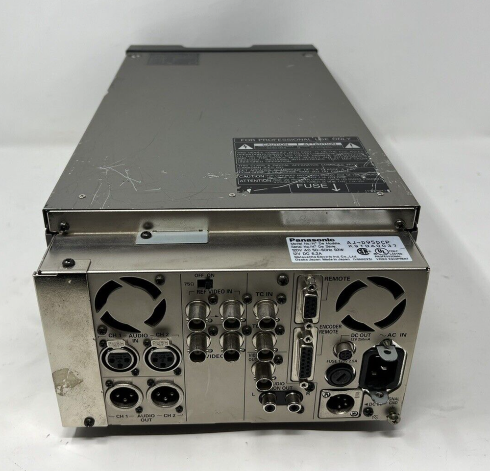 Panasonic AJ-D95DCP DVCPRO 50 Digital Video Cassette Player / Recorder -Untested