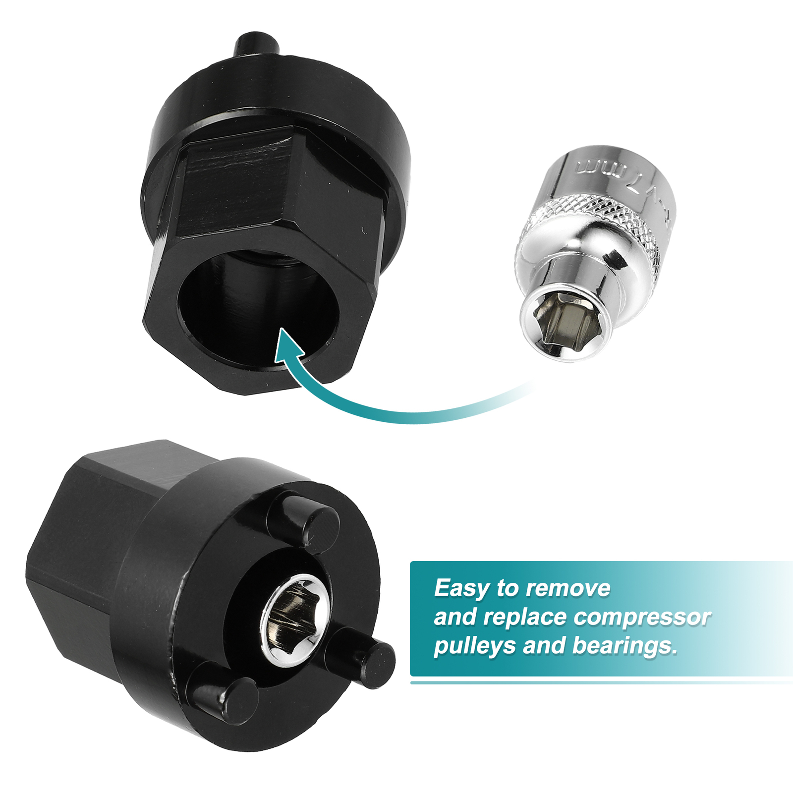 1 Set A/C Compressor Clutch Hub Remover Tool 7mm Socket for Mercedes Benz 5SEL12