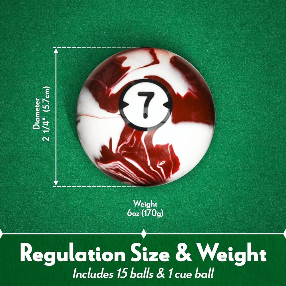 Professional Grade Pool Ball Set - Marble Finish