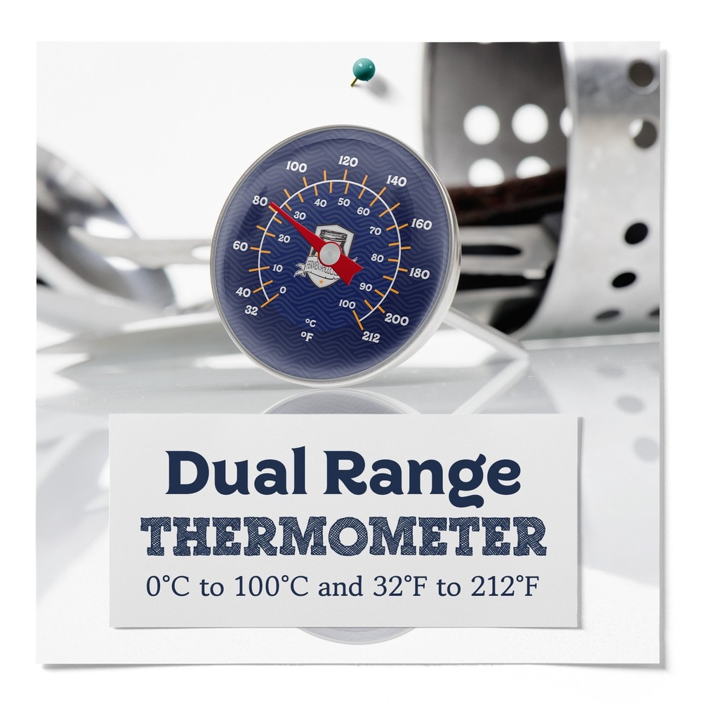 Stainless Steel Dial Thermometer with Adjustable Clip – For General Kitchen Use