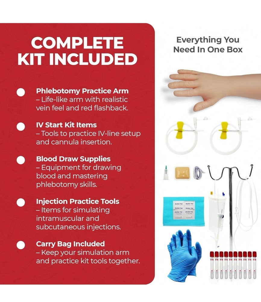 Apprentice Doctor Phlebotomy Practice Kit - Practice IV, Venipuncture, etc