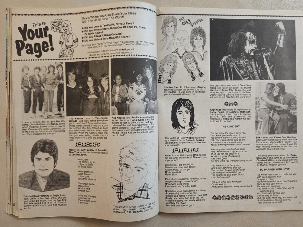 16 Magazine March 1979 KISS, CASSIDY, GIBB, CRISS