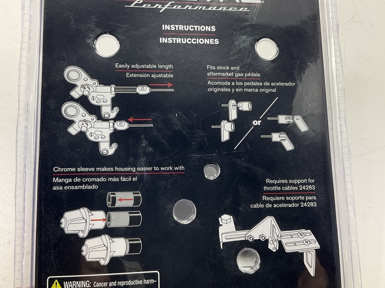 Spectre 2431 Universal Throttle Cable Kit With Adapters And Hardware, ~35"