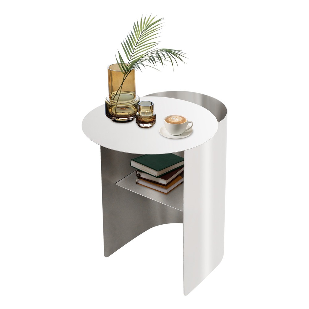Silver Side Table For Home Sofa Side Stainless Steel Modern Accent Table