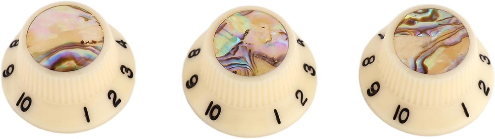 Ivory Guitar Abalone Top Volume Tone Control Knobs Fit Stratocaster Strat