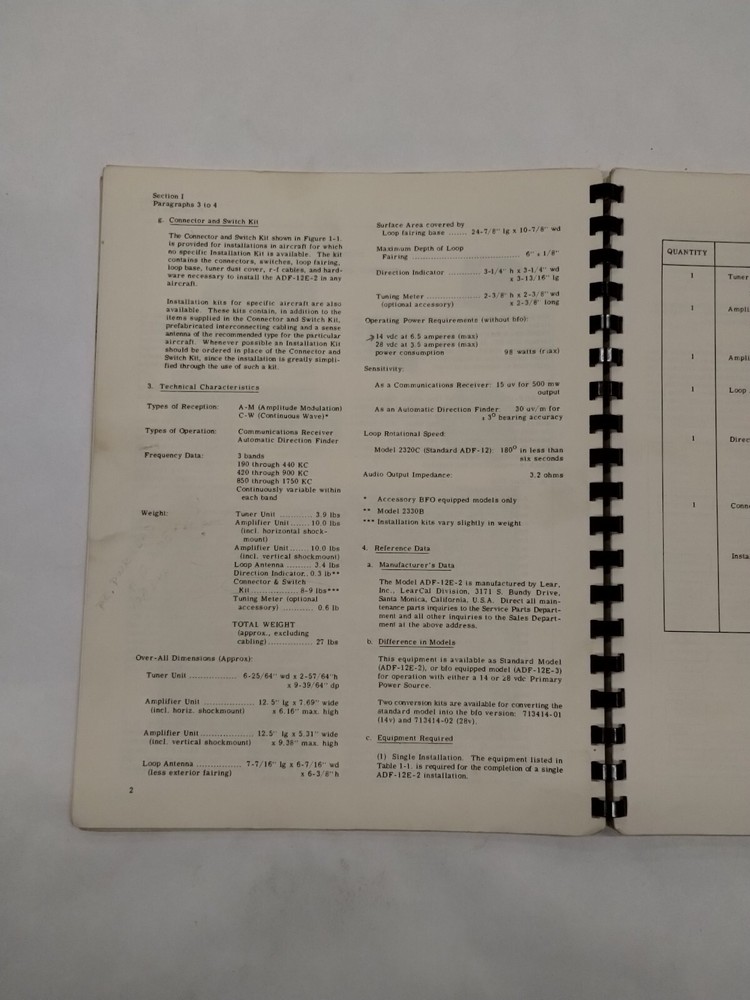 Motorola ADF-12E-2 Automatic Direction Finder Maintenance Manual