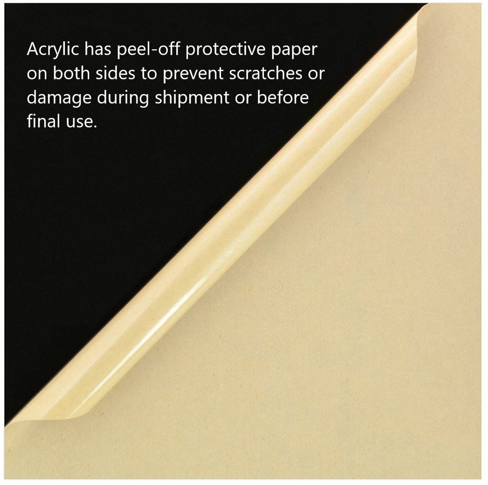 BLACK Cast Acrylic Plexiglass Sheets 1/8” Thick (3mm) 17 Sizes
