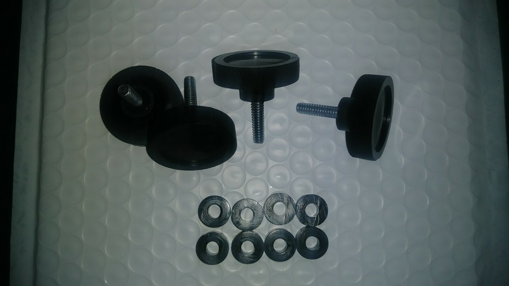 Oneida Eagle Bow OEM Black Quiver Knobs with spacers NOS one has Eagle head logo