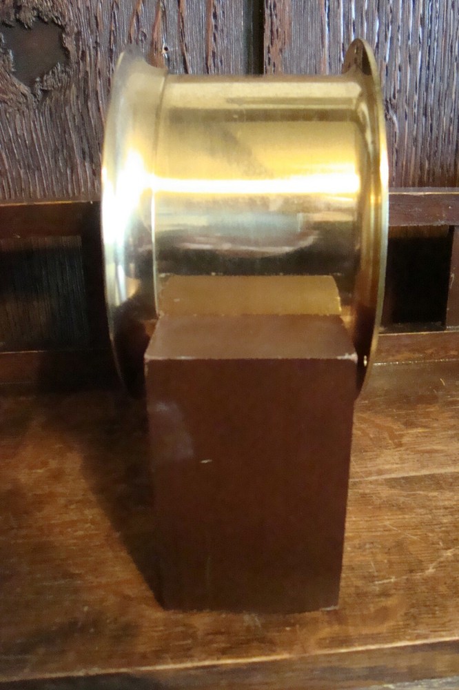 PORTFOLIO BRASS NAUTICAL CLOCK & WOOD STAND