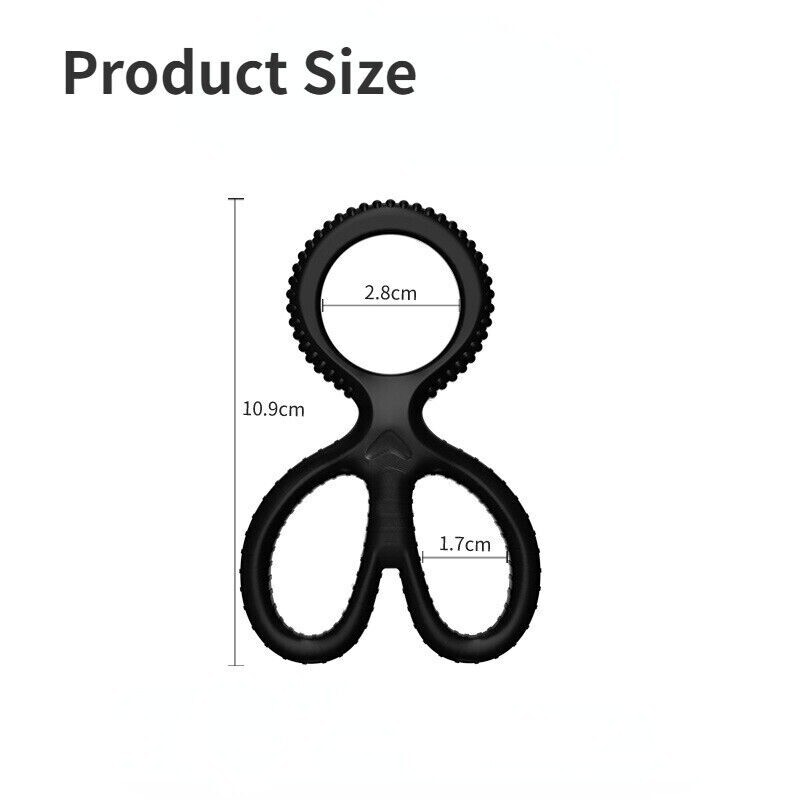 Ball Stretcher Enhancer Squeeze Scrotum Testicle Silicone Ring Delay-Ejaculation