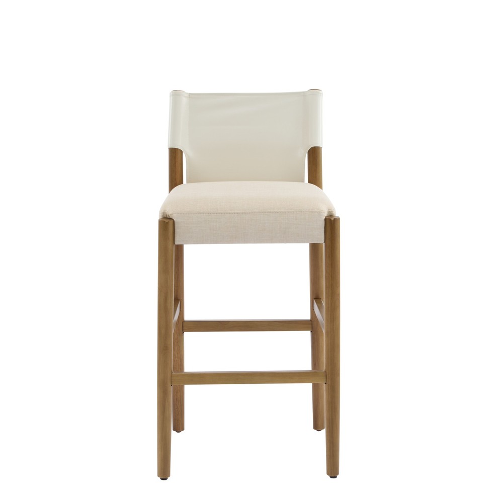 28.5'', Modern Solid Wood Bar Stool with Polyester Cushion - Minimalist