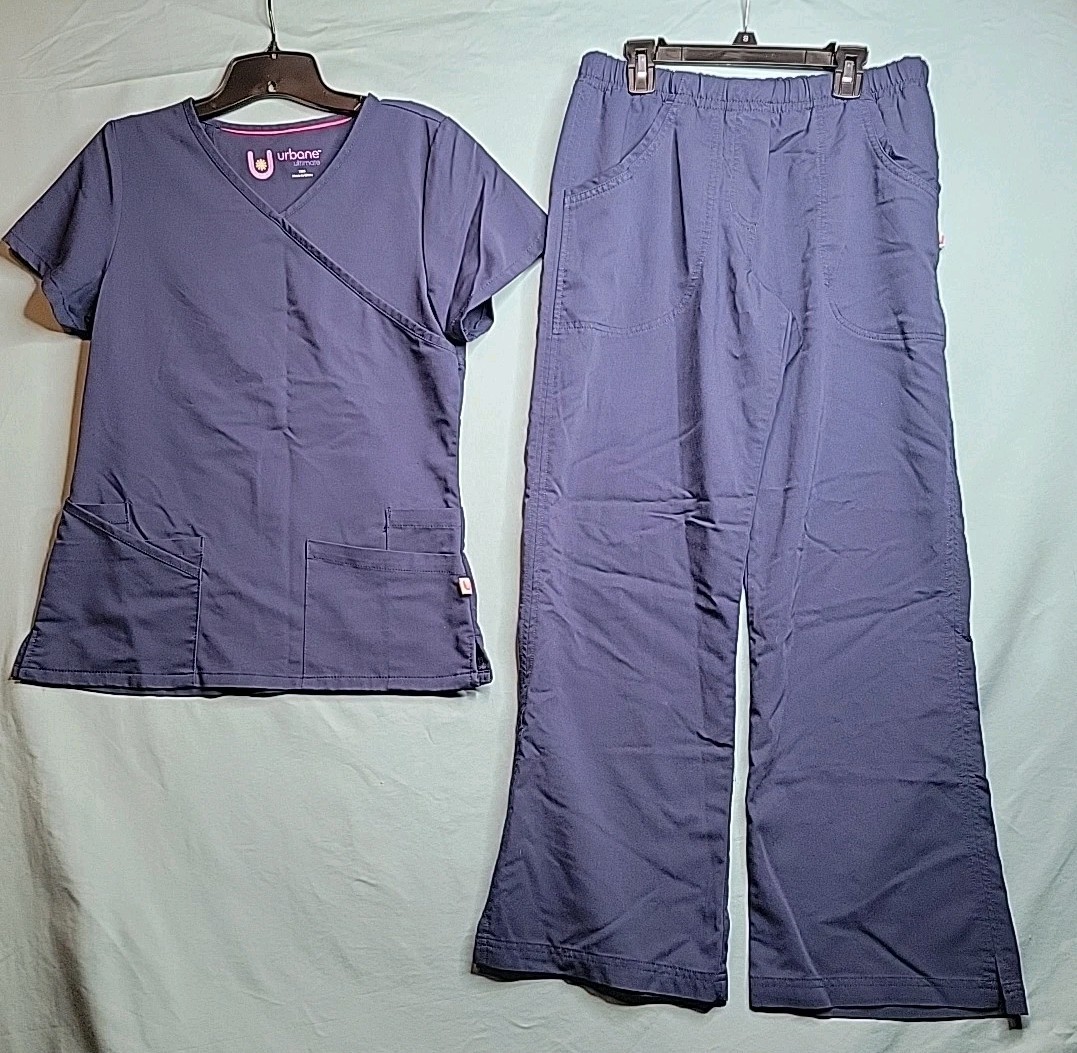 Urbane Scrub Set Navy XS Top S Pants Medical Uniform Womens Stretch