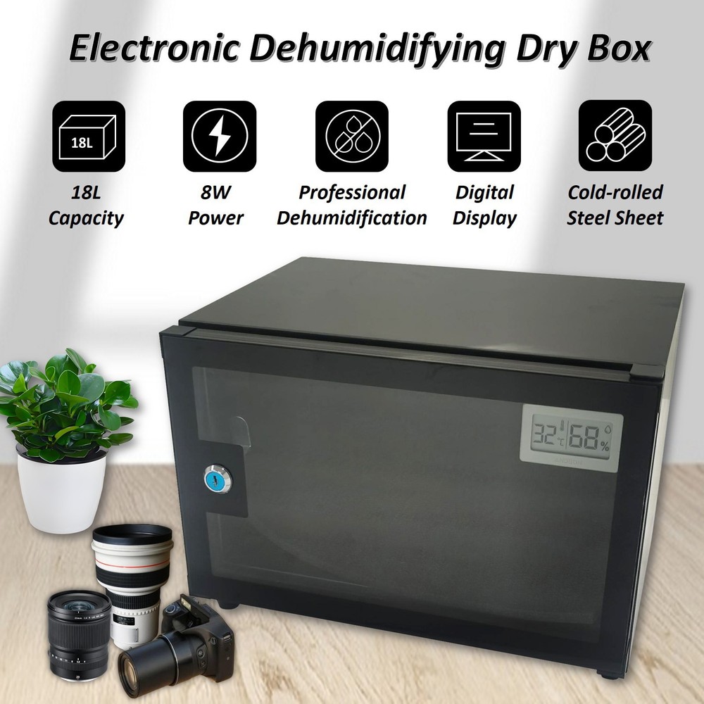 18L110V Full Automatic Digital Camera Dehumidify Storage Electronic Dry Cabinet