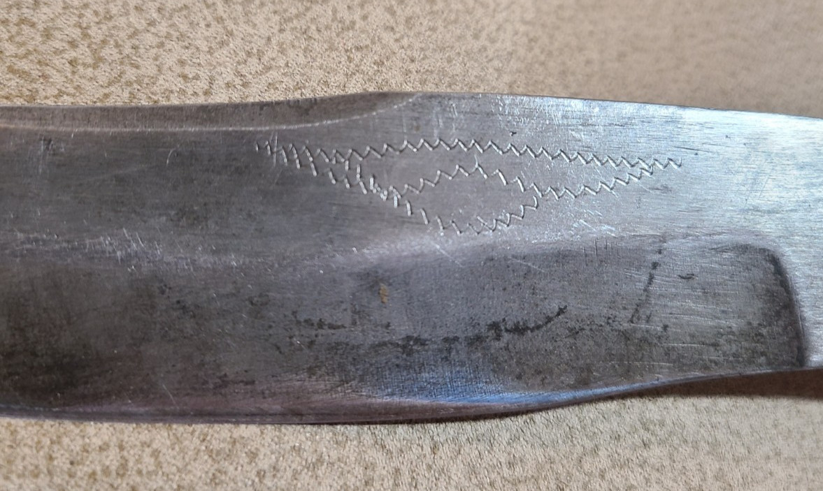 Vintage Scorpion Blade Antique Mexican Knife With Bull Horn Handle Circa 1890's