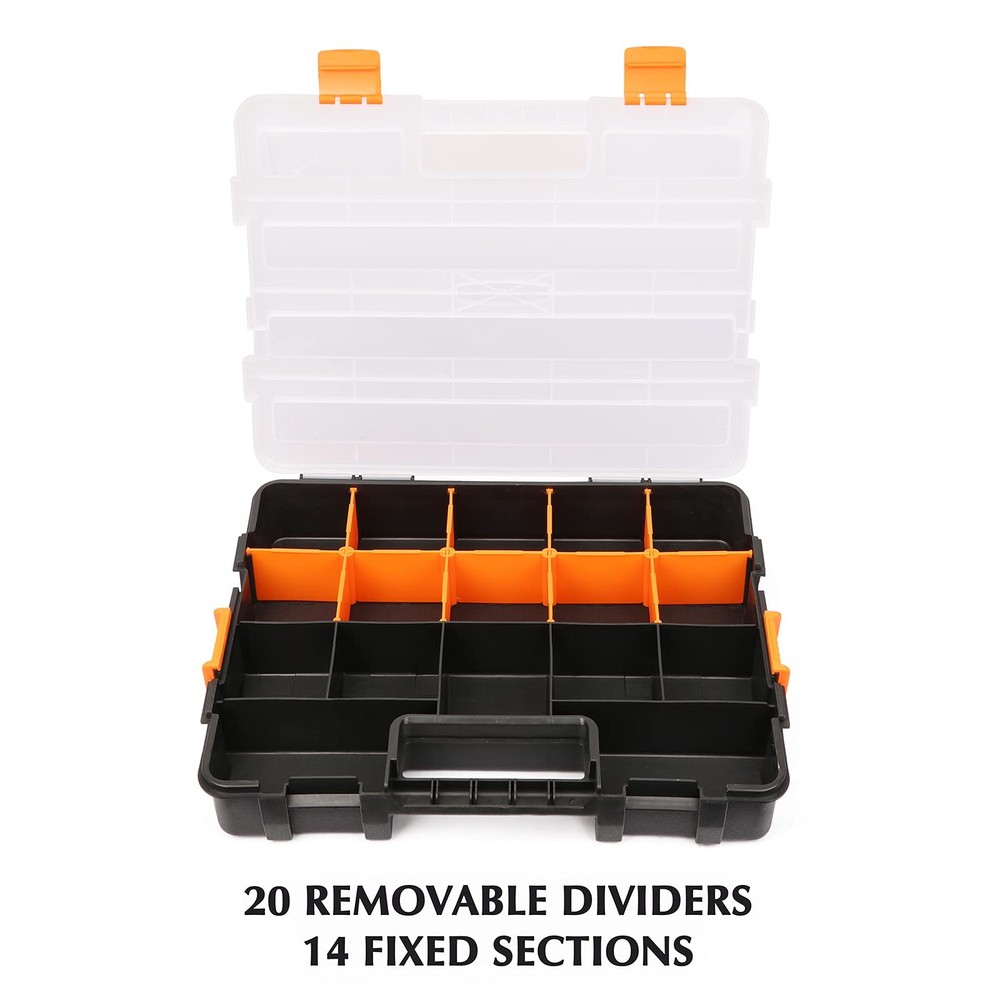 2PCS Toolbox Organizer Sets, 20 Removable Dividers, Durable Plastic Box, Exce...