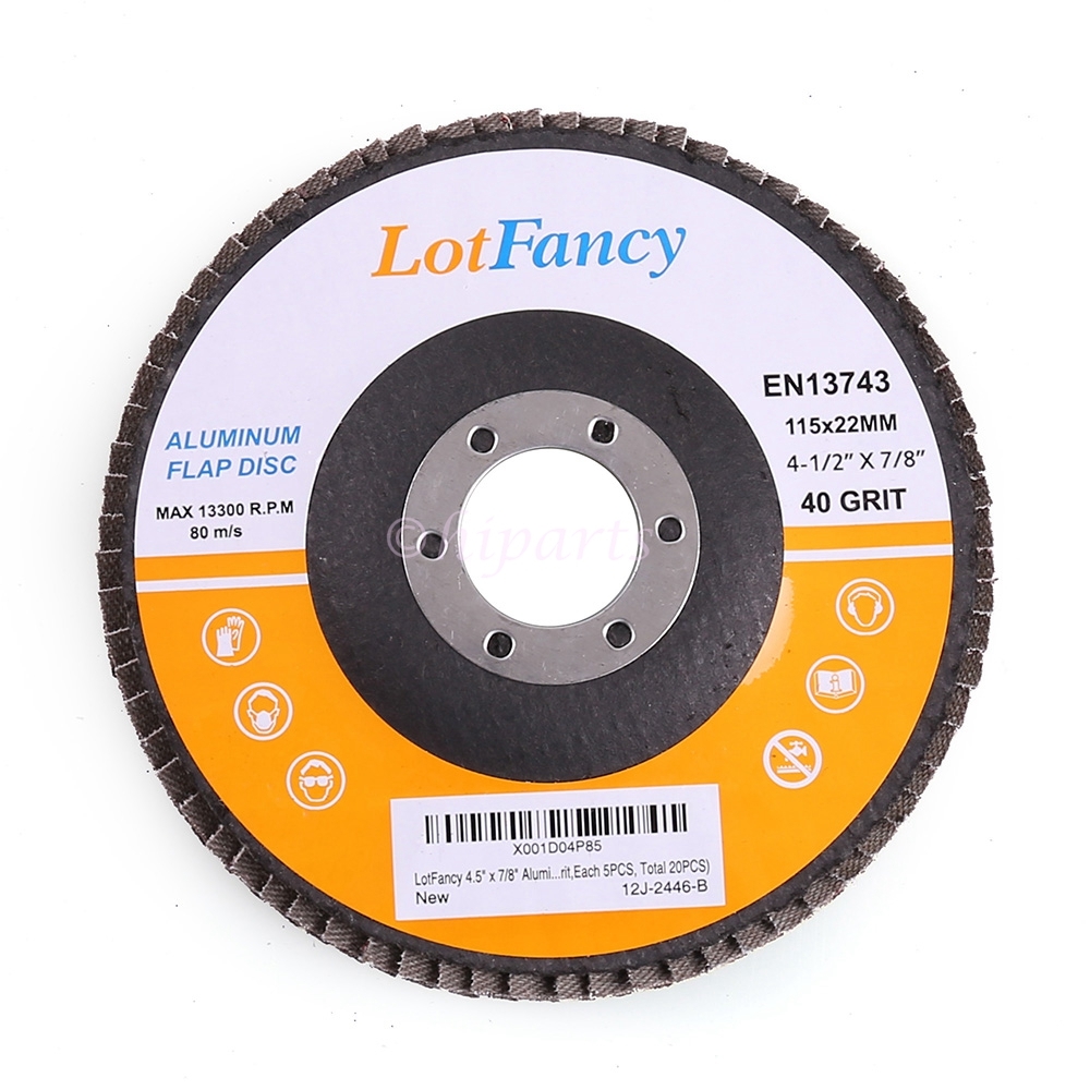 40 60 80 120 Grit 4.5x7/8" 4 1/2" Aluminum Angle Grinder Flap Disc Sanding Wheel
