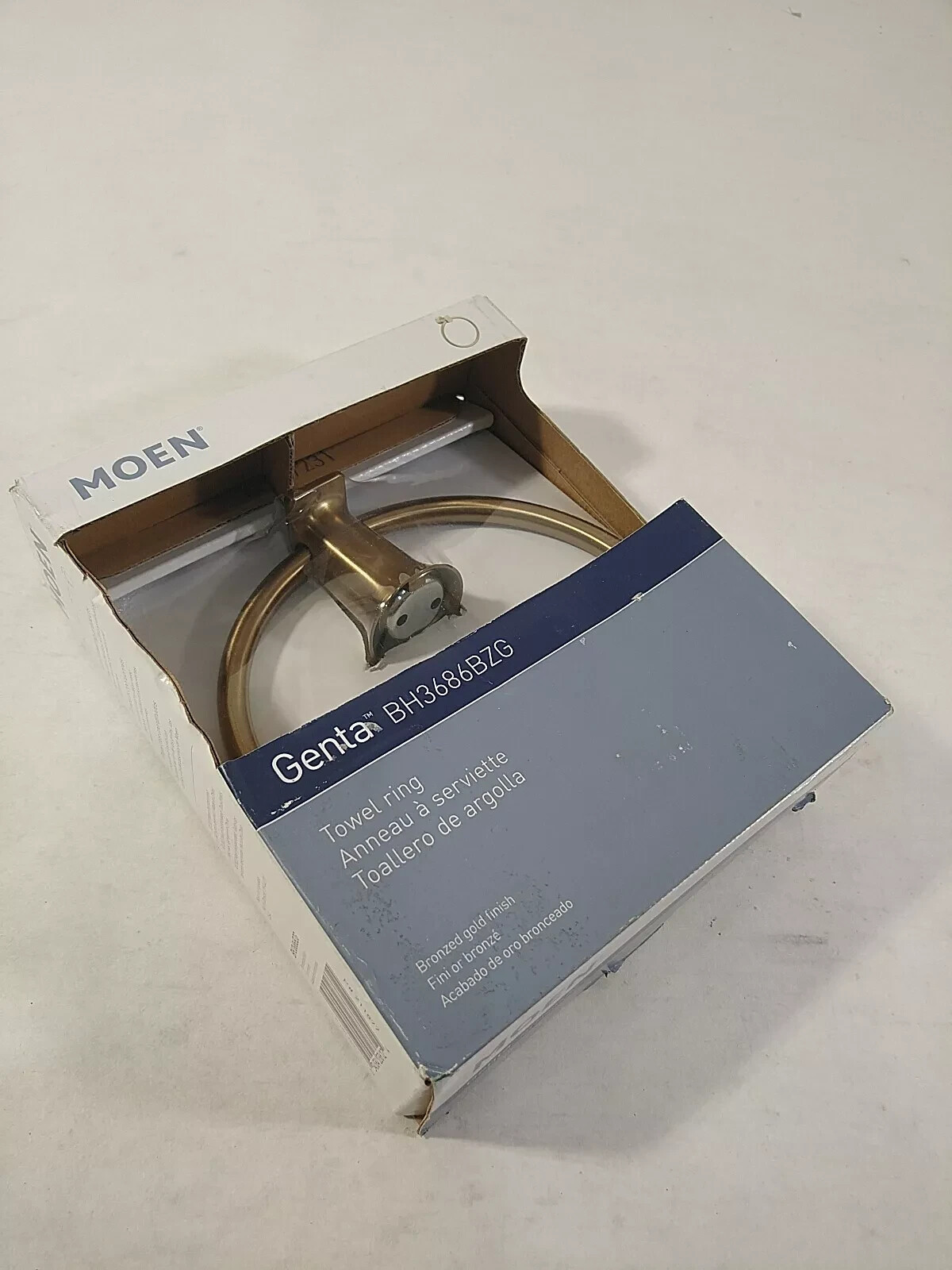 MOEN Genta Towel Ring in Bronzed Gold Finish BH3686BZG