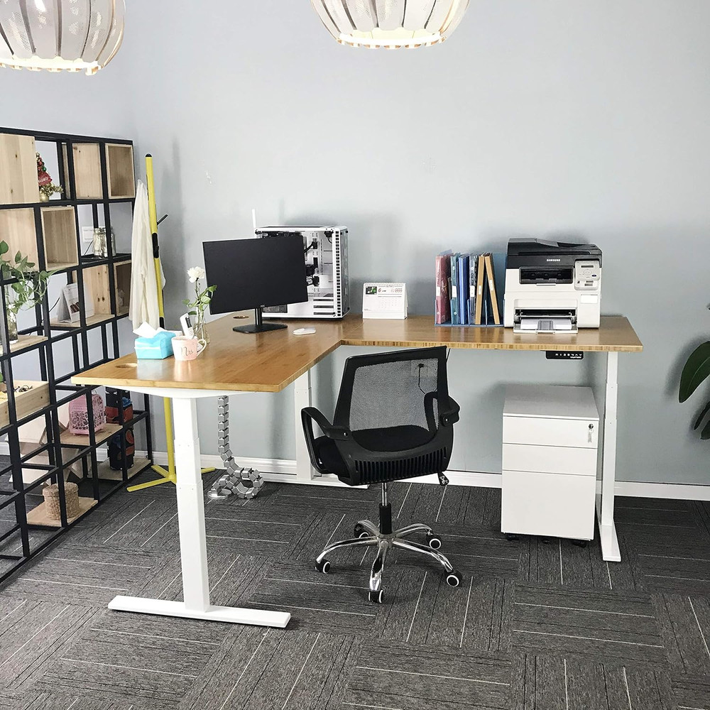 60" Solid Bamboo Desk Top for Standing Home Office with Grommets - 1" Thick