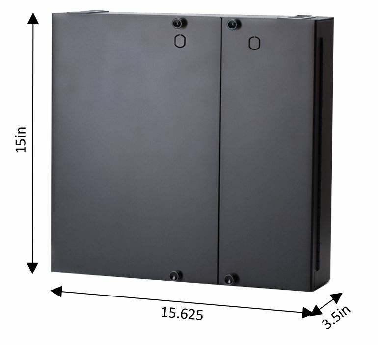 48 Fiber Dual Door Wall Mount, 24 LC Duplex Adapter, Patch Only, OM3/4 Multimode