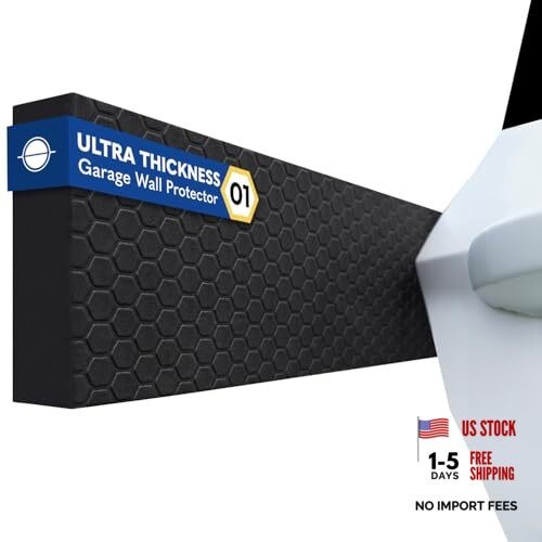 WP01 Garage Wall Protector Car Door Protector, Tool-Free, Designed 2 Pack Black