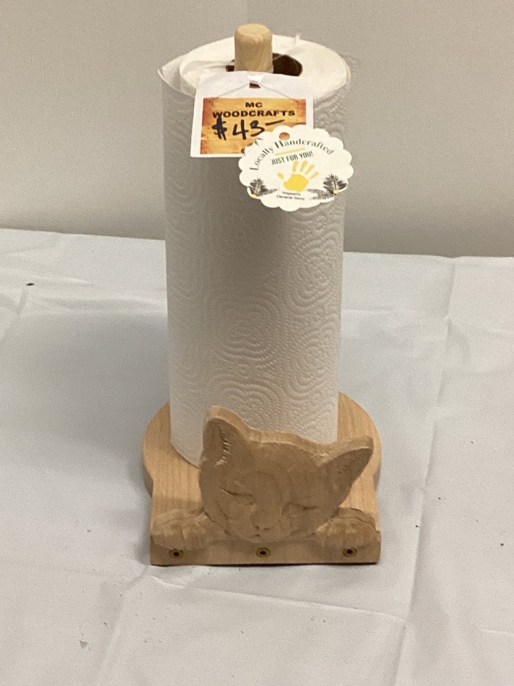 Custom Paper Towel Holder with Cat face