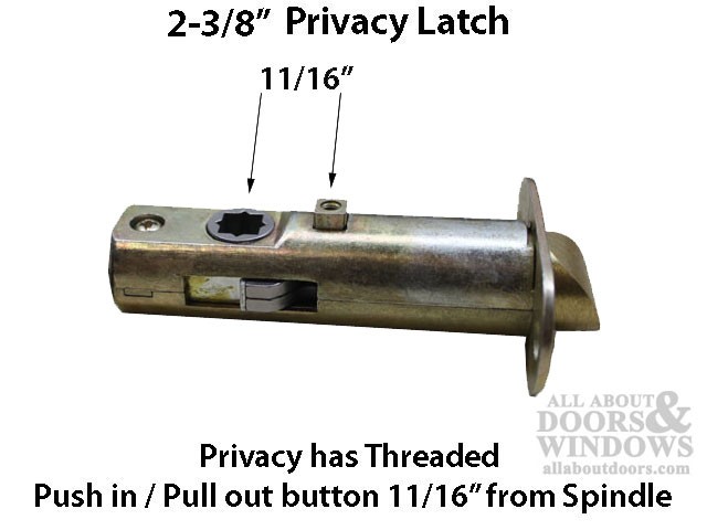 Privacy Spring Latch, 2-3/8 Backset, 8mm Hub