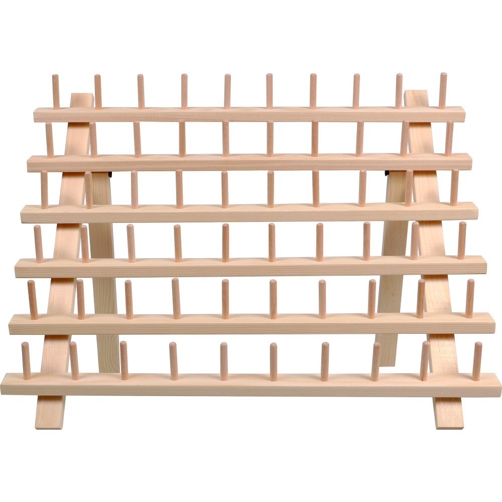 Wood Thread Spool Rack, Holds 60 Spools