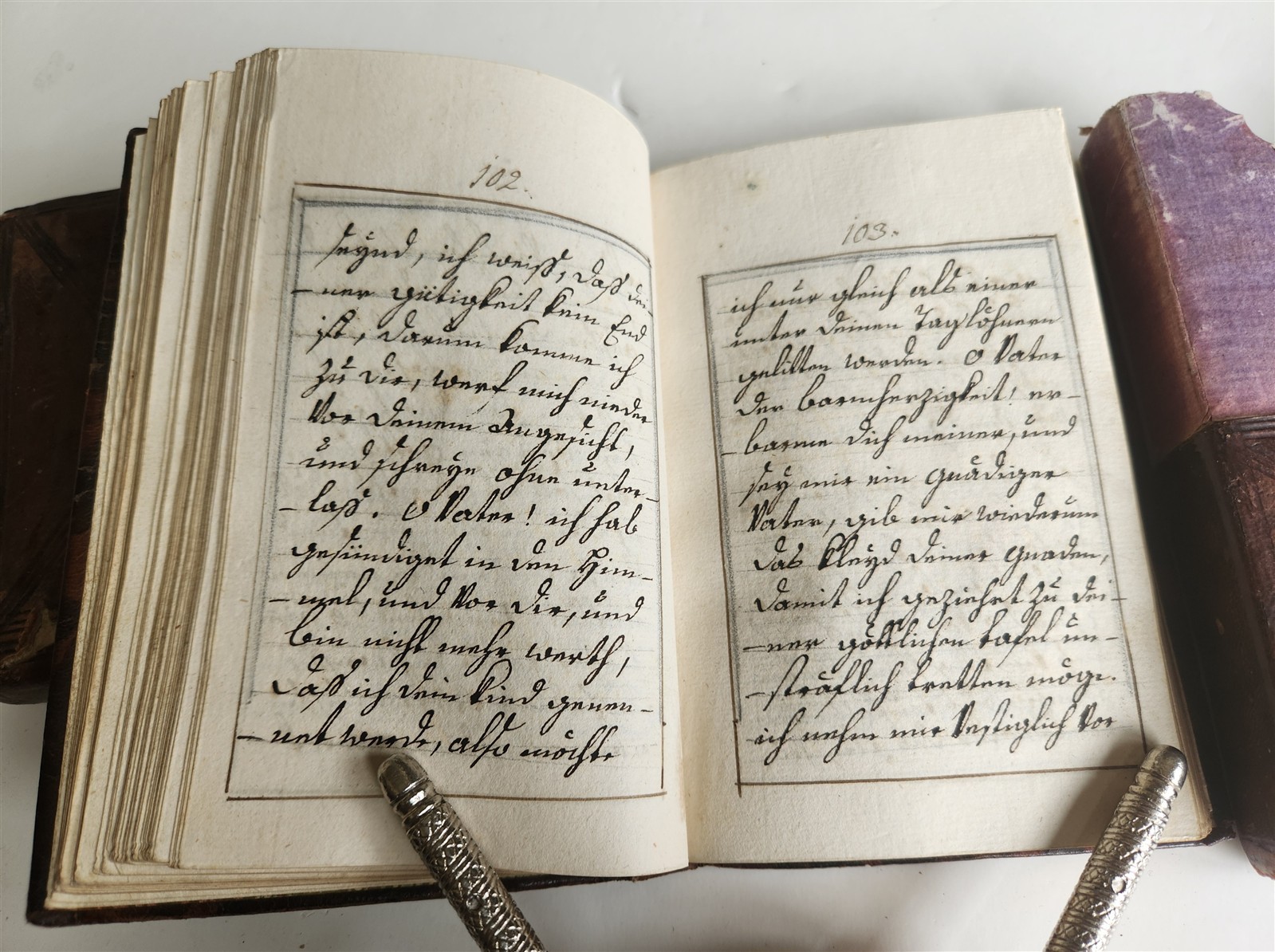 1790s MANUSCRIPT PRAYER BOOK in GERMAN antique 18th CENTURY w/ SLIPCASE