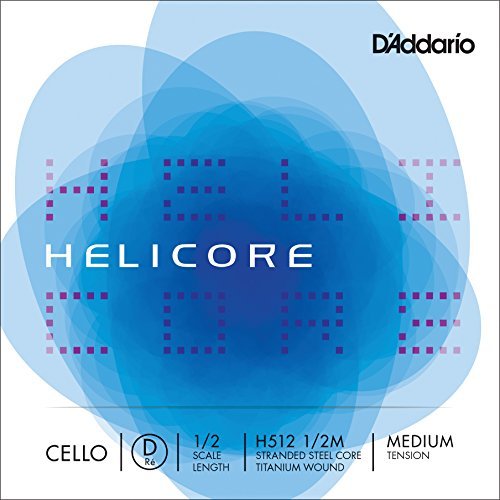 D'Addario Helicore Cello Single D String, 1/2 Scale, Medium Tension
