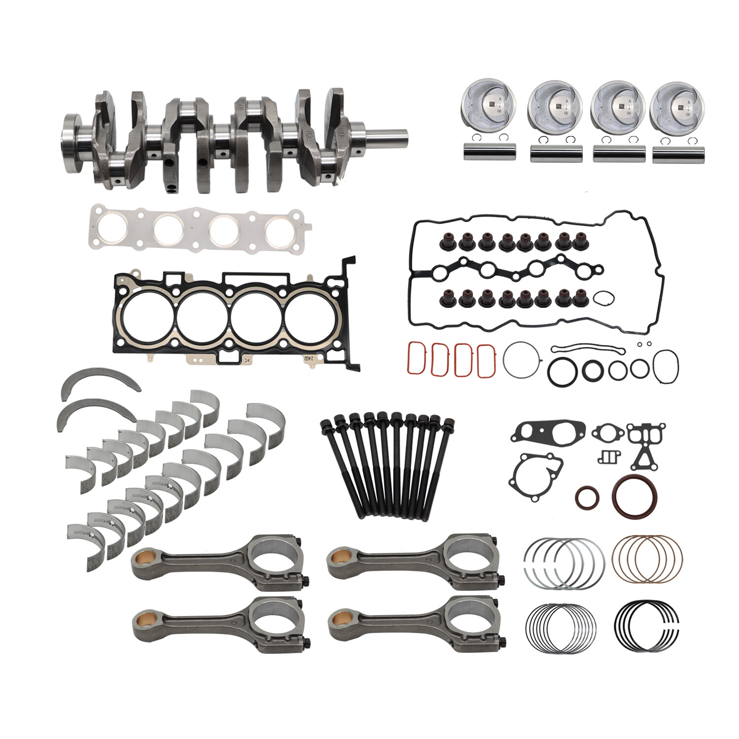 2.4L G4KJ Engine Rebuild Overhaul Kit- Crankshaft & Con Rods For HYUNDAI KIA