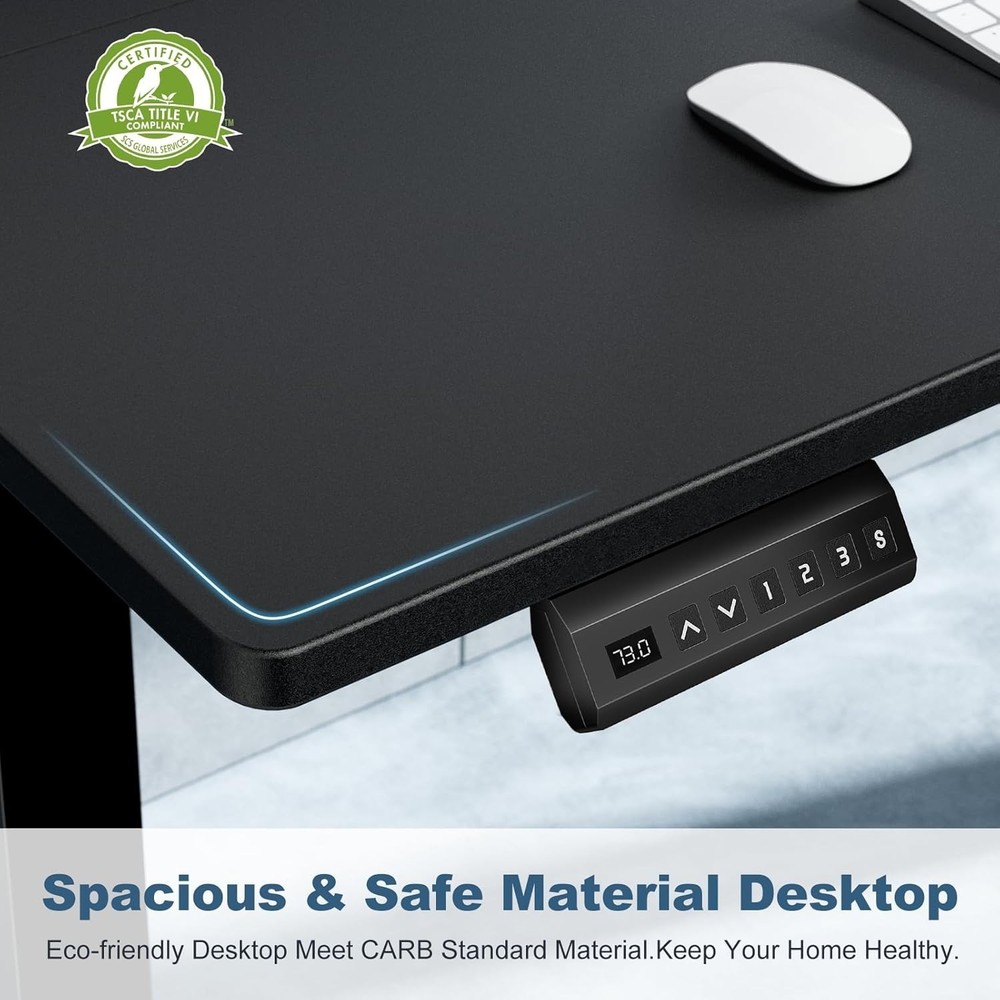 Electric Standing Desk 48" Height Adjustable Black