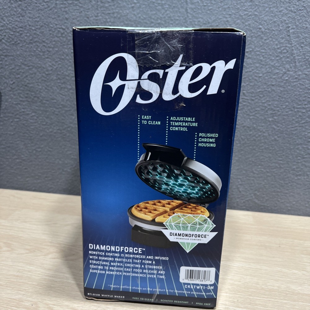 Oster DiamondForce Belgian Waffle Maker with Removable Nonstick Plates Open Box