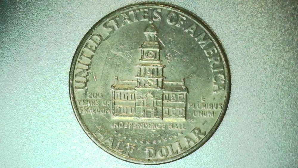 1976D Kennedy Half Dollar Error Coin - Filled "D" Mint Mark Error - 1215