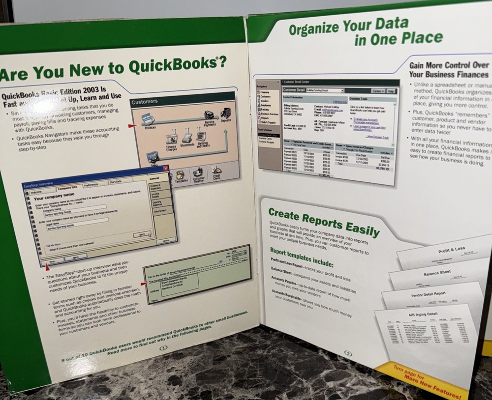 Intuit QuickBooks Basic Edition 2003 - Includes Box, Book, Disc, & Code